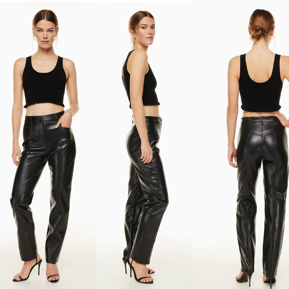 Aritzia Wilfred Rebel High-waisted Vegan Leather pants black